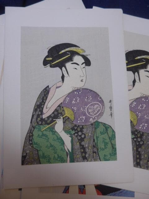 木版画　歌麿の浮世絵６種8点　人気商品です