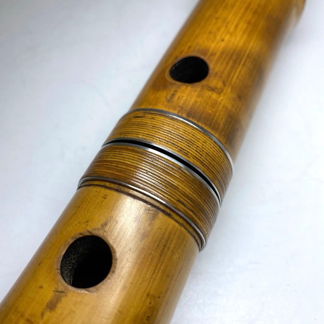 竹風在銘　銀三線尺八　54.5cm 東N7-1025①
