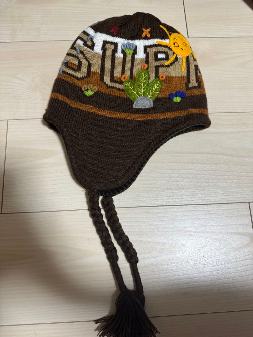 帽子 Supreme Felt Applique EarflapBeanieBrown