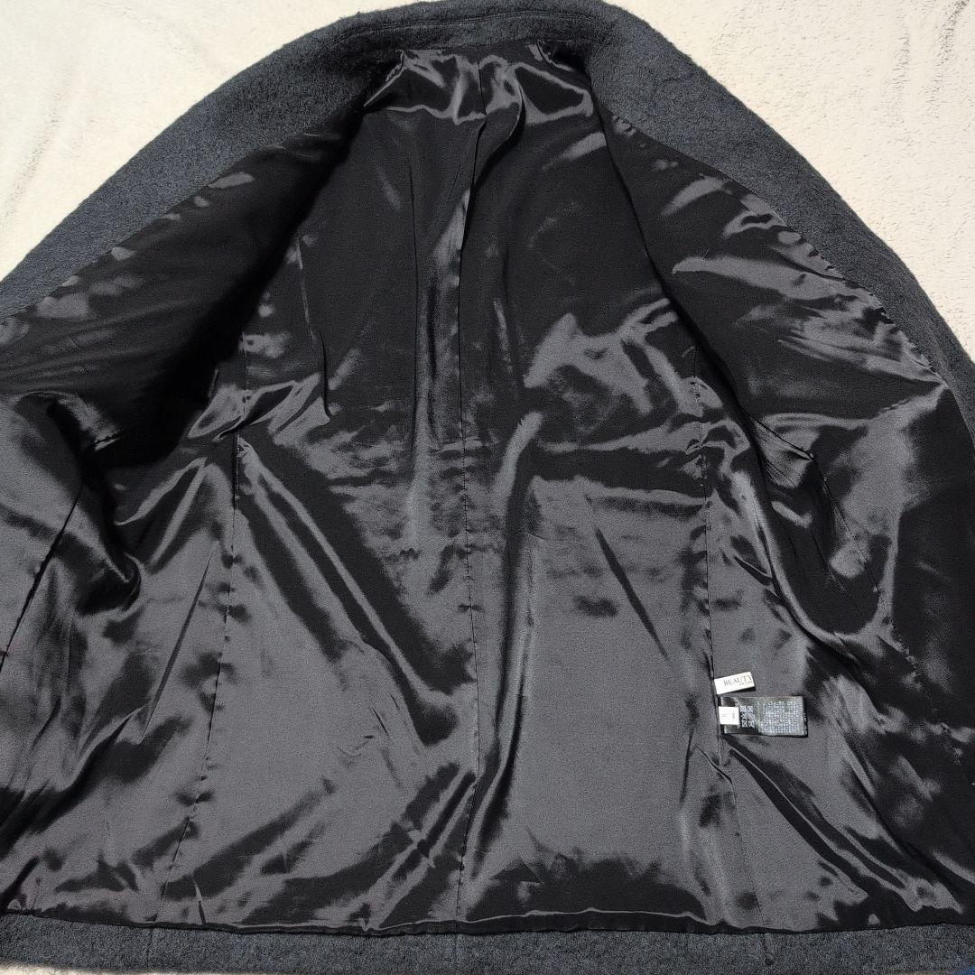 ビューティーアンドユース　ウール×モヘヤブレンド シャギー ビッグ ジャケット