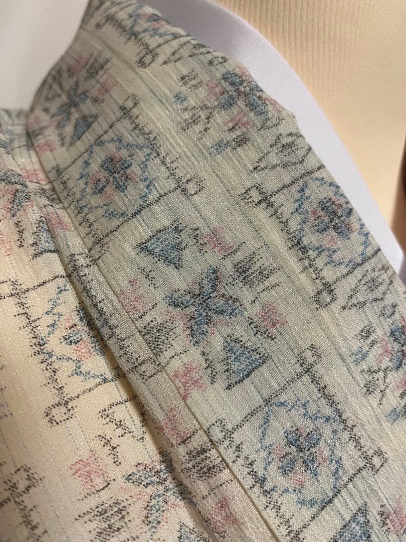 【国宝品】●沖縄県伝統工芸品●【八重山上布】●苧麻●かすり●盛夏●着物