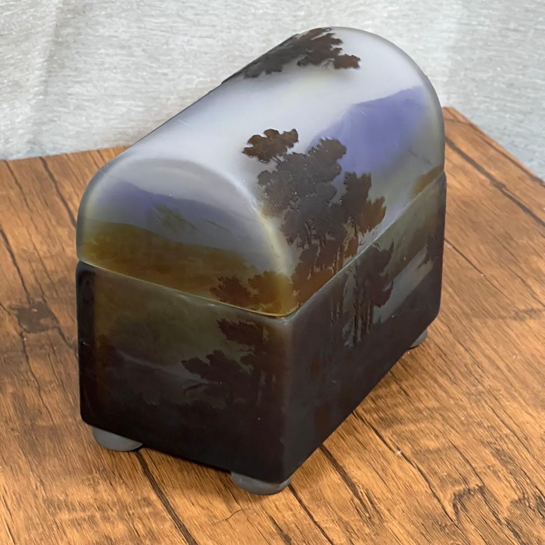 n*1様 【最安値St】エミール・ガレ 山水風景文 蓋物 アンティーク【専用箱入