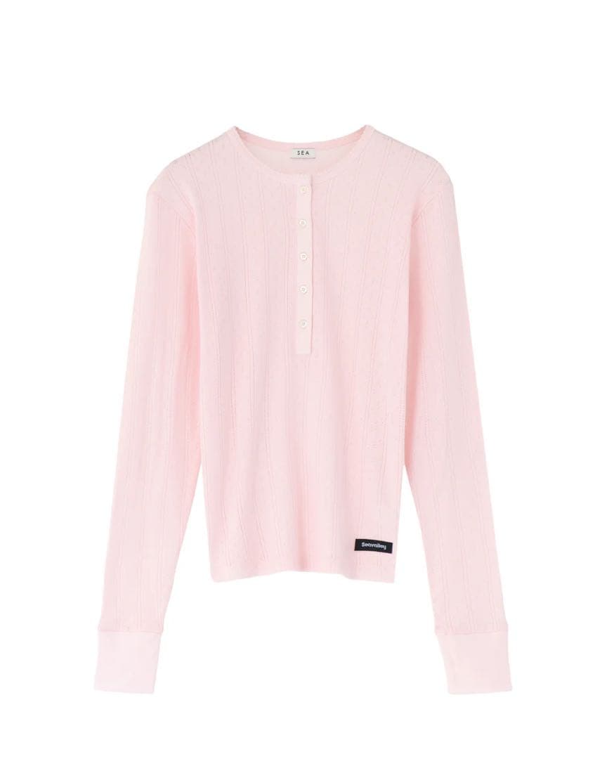 SEA ヘンリーネック L/S TEE ピンク