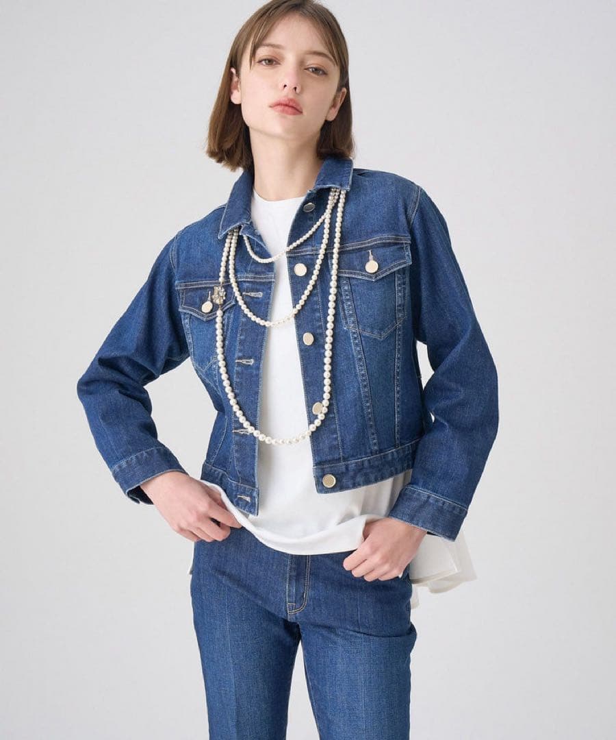 24AW♡ANAYI アナイ ストレッチデニムペプラムジャケット 38