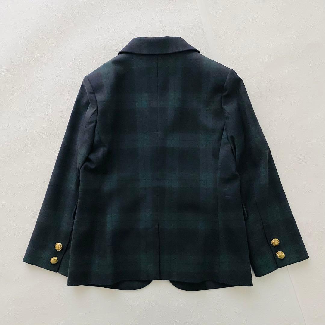 美品　グリーンレーベル　男の子スーツ４点セット　115 チェック柄　グリーン