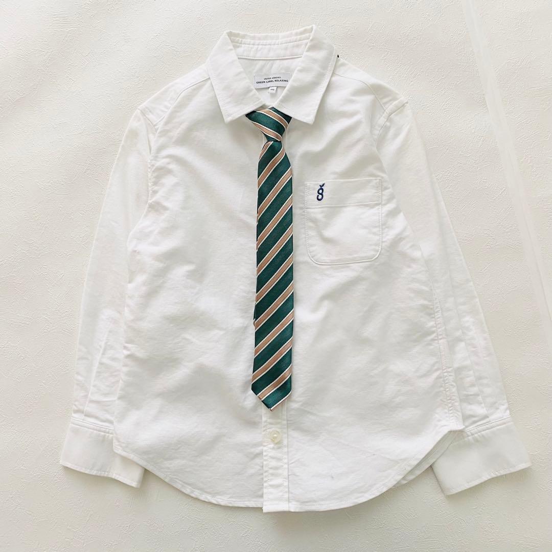 美品　グリーンレーベル　男の子スーツ４点セット　115 チェック柄　グリーン