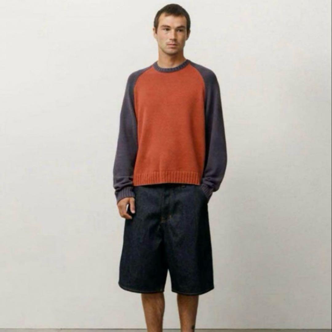 トップス STUSSY COLORBLOCKED RAGLAN KNIT CREW s