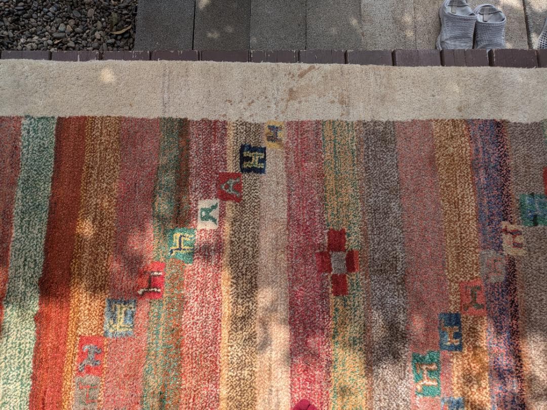 356　ギャッベ 絨毯　170×245㎝ 厚み約２㎝　ウール100％　ギャベ