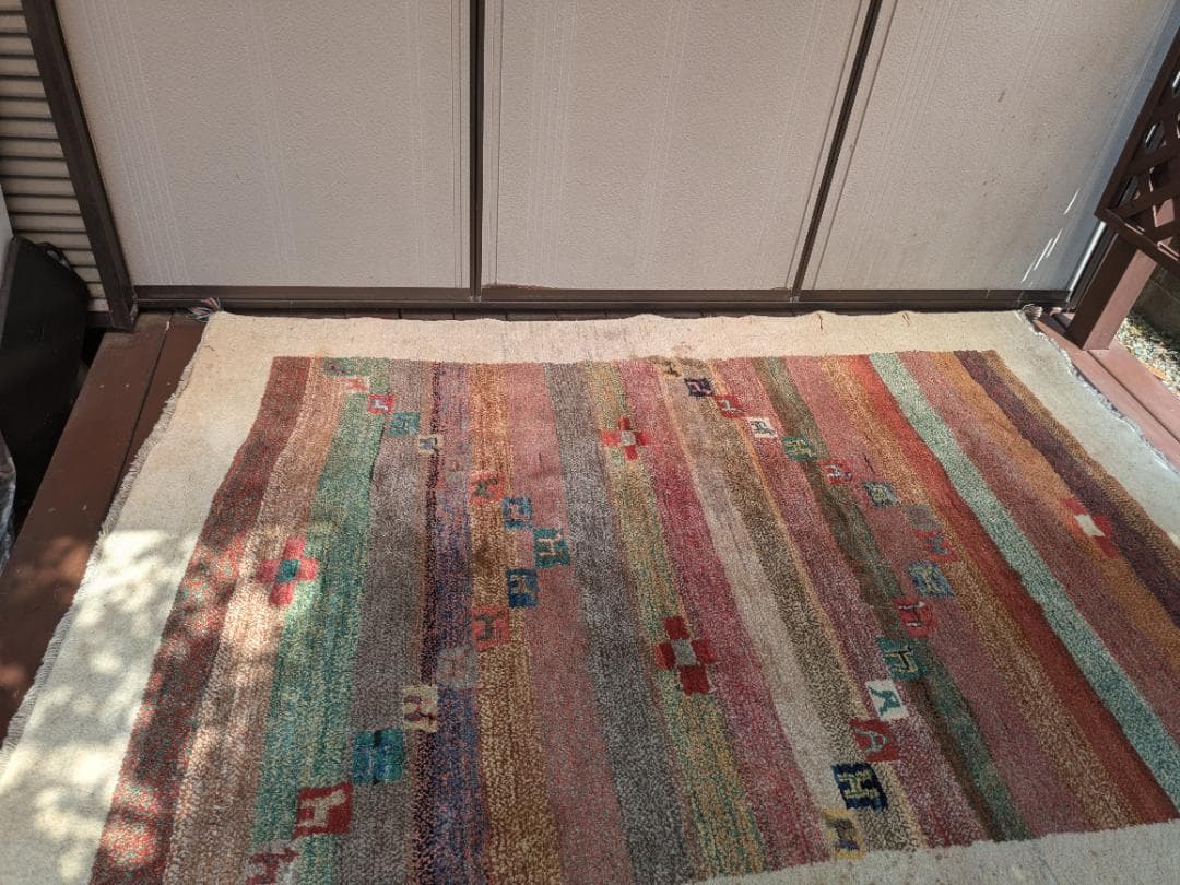 356　ギャッベ 絨毯　170×245㎝ 厚み約２㎝　ウール100％　ギャベ