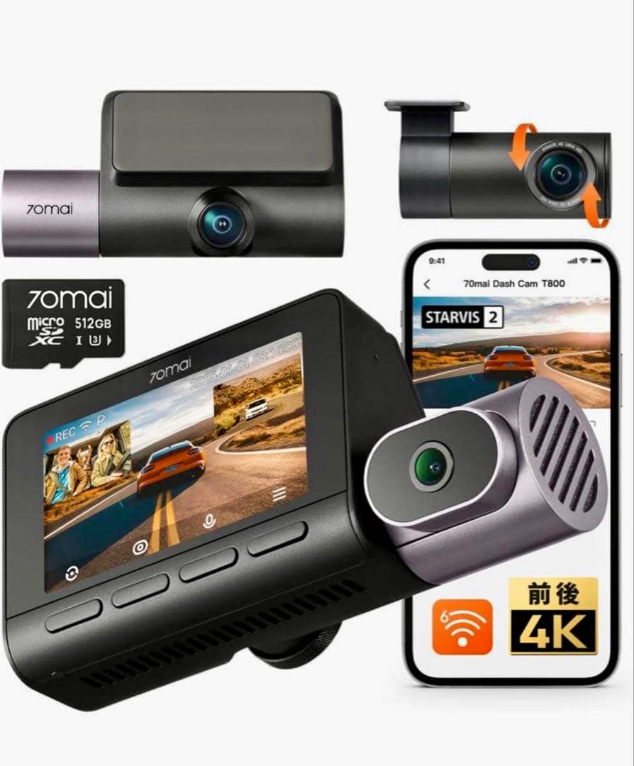 アクセサリー 70mai Dash Cam 4K T800 Premium set