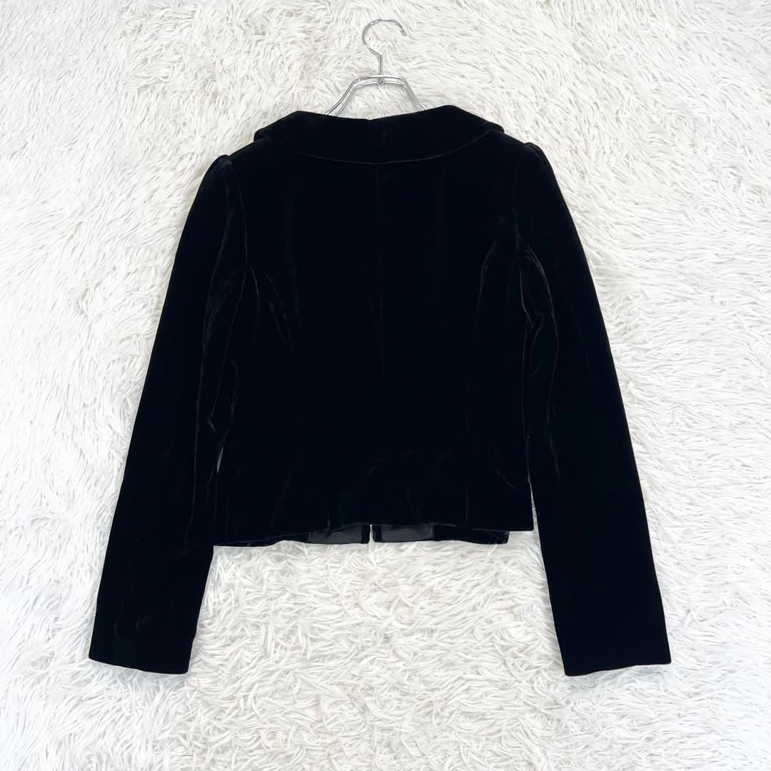 美品♡Rene ルネ　ベルベット　ベロア　ダブルジップジャケット　ベロア　黒　S