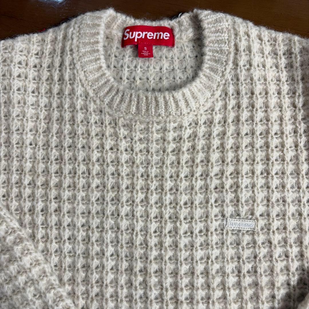 Supremeスモールボックスロゴ　ワッフルセーター