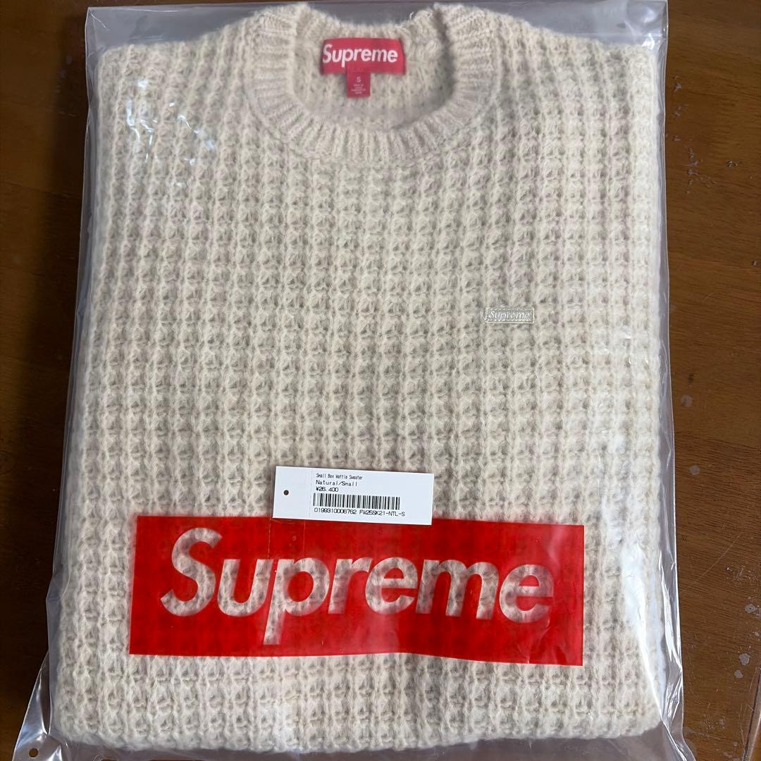 Supremeスモールボックスロゴ　ワッフルセーター
