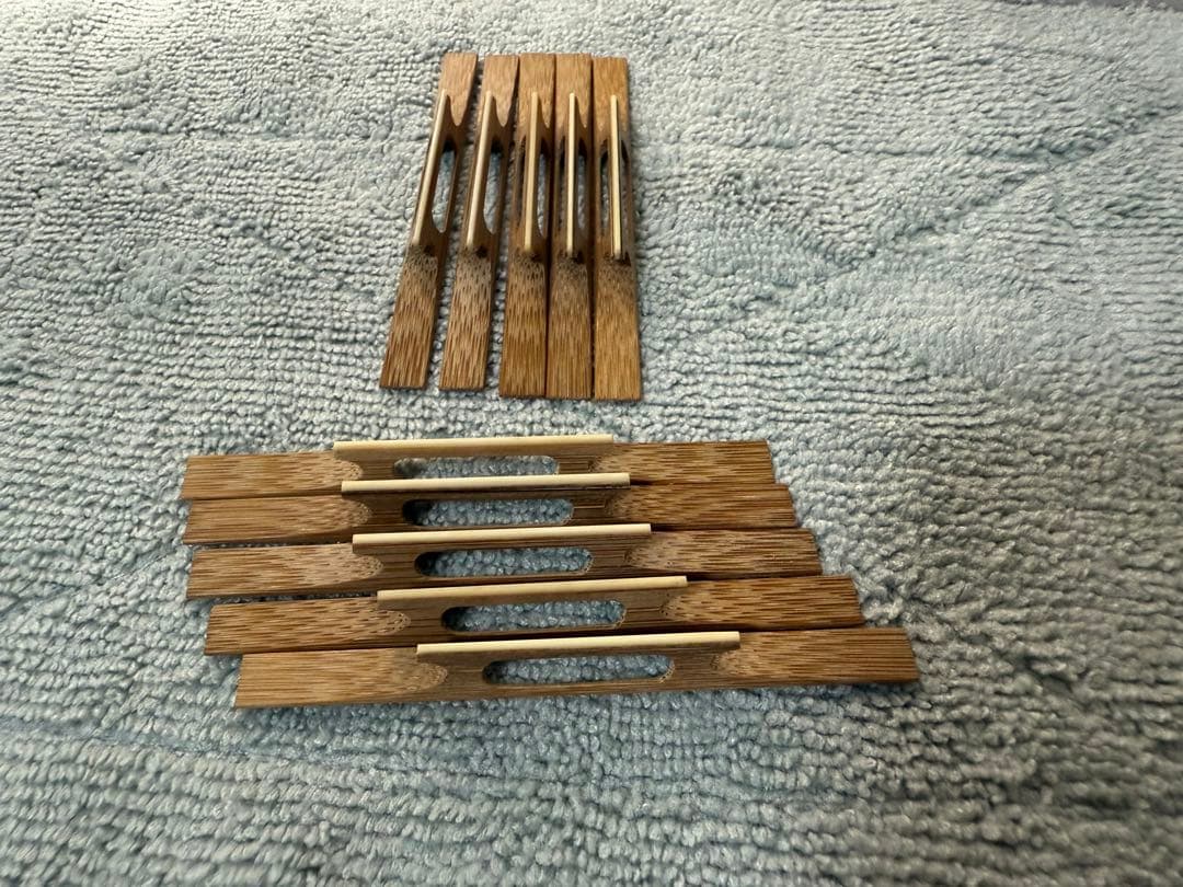 三味線駒　竹駒入骨10個セット(浅黄色)