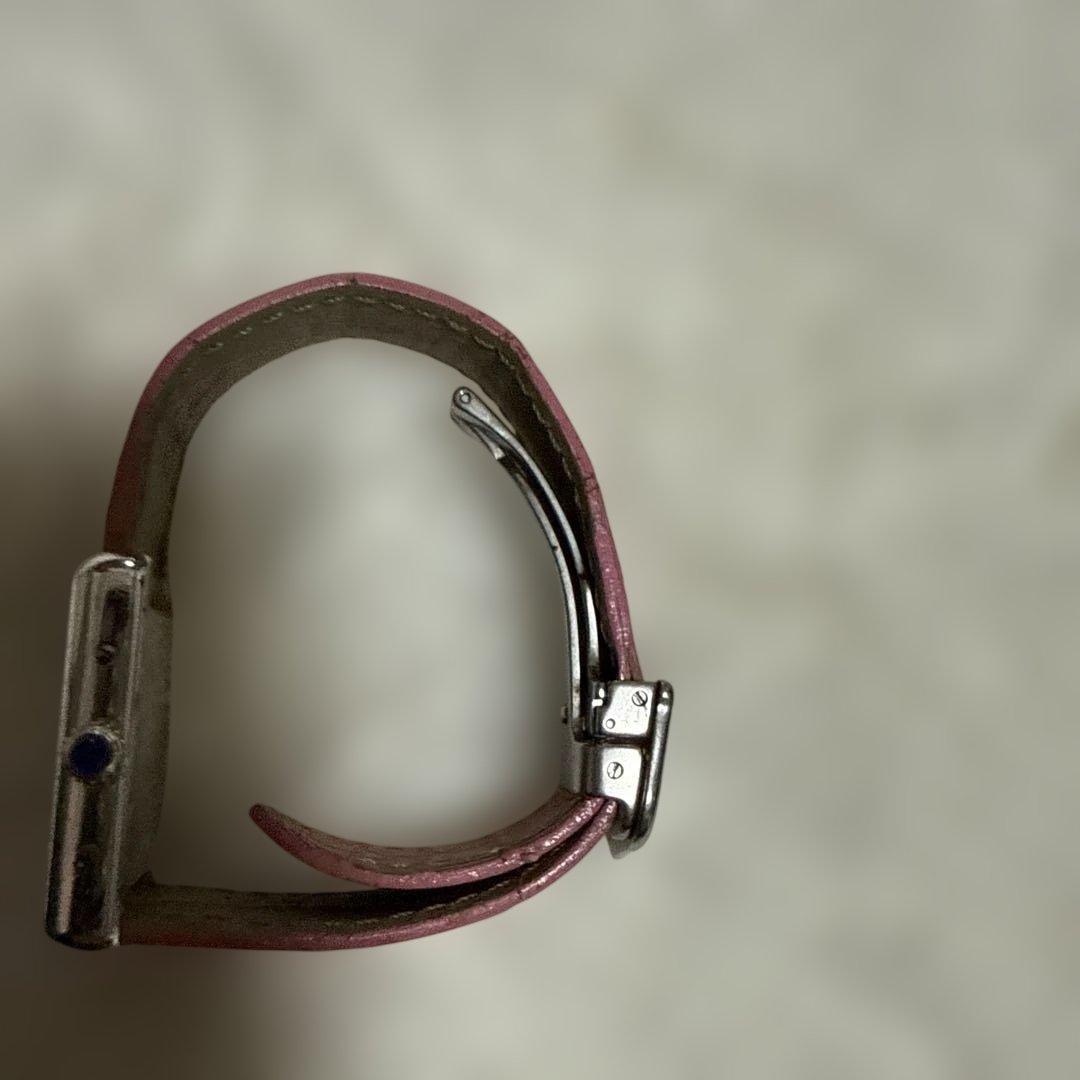 Cartier レクタングル時計 ピンクレザー