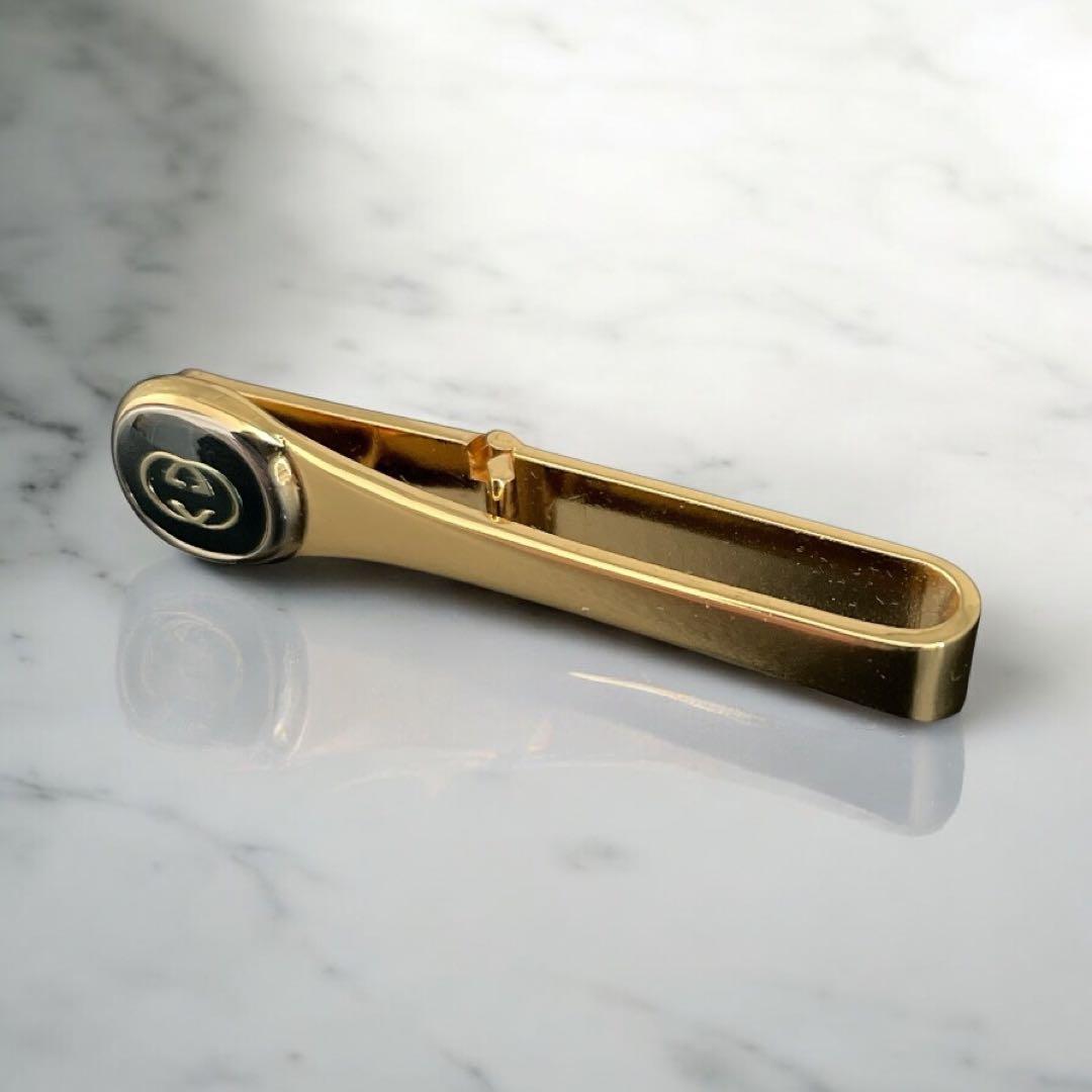 【美品】3点セット　オールドグッチ　カフス タイピン ゴールド GGロゴ