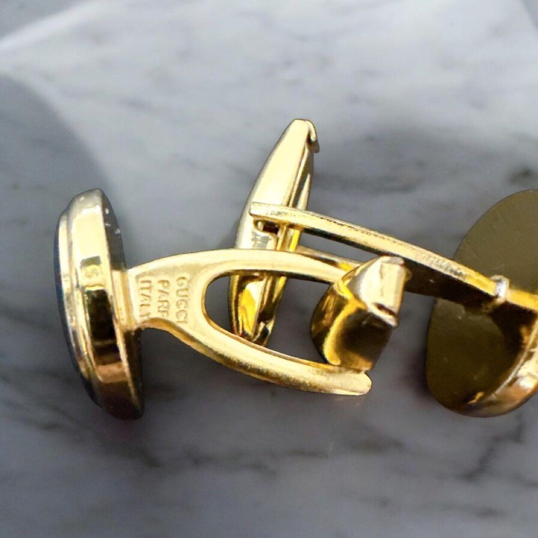 【美品】3点セット　オールドグッチ　カフス タイピン ゴールド GGロゴ