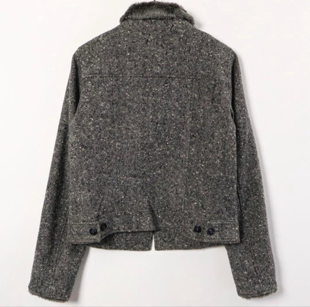 アニエスベー　agnes b ツイードファージャケット　ririジップ