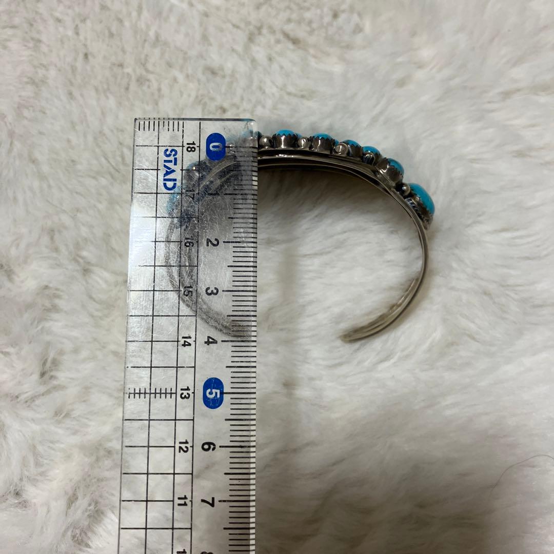 ナバホ族　刻印有　ターコイズバングル　スリーピングビューティー　シルバー925