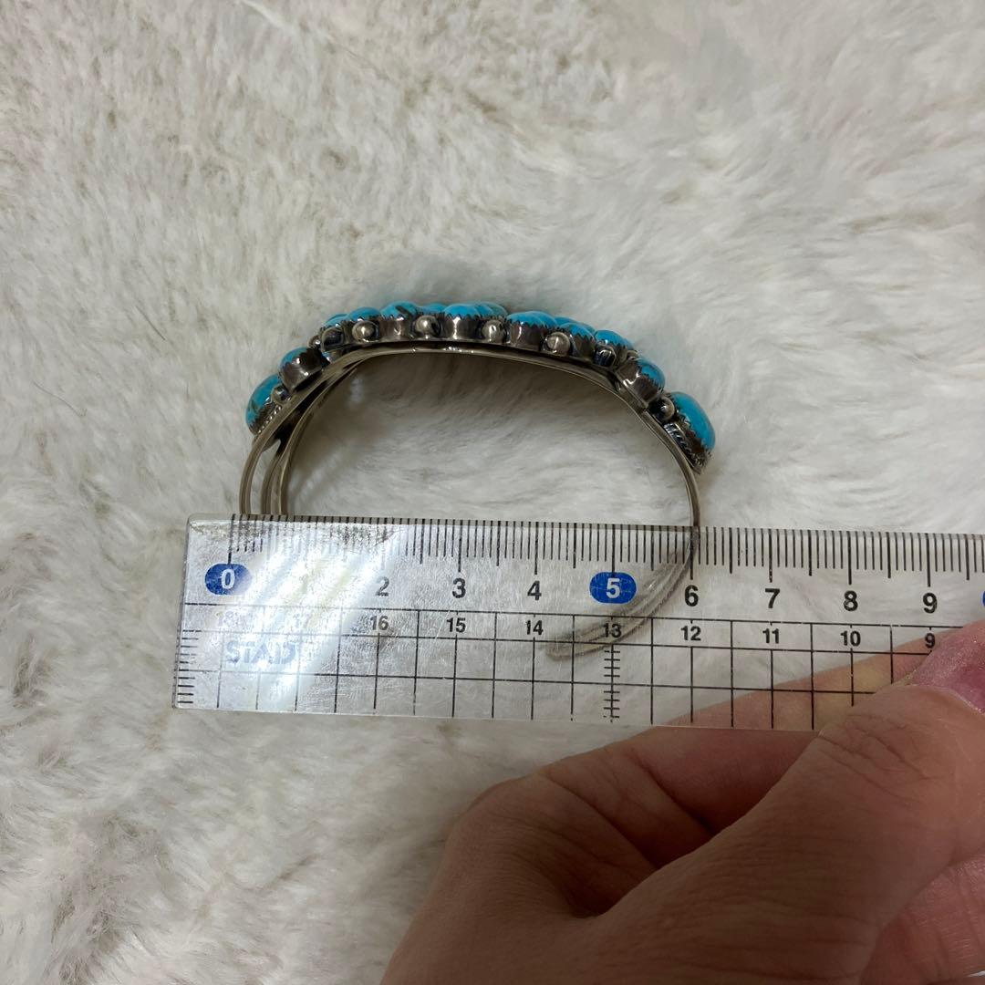 ナバホ族　刻印有　ターコイズバングル　スリーピングビューティー　シルバー925
