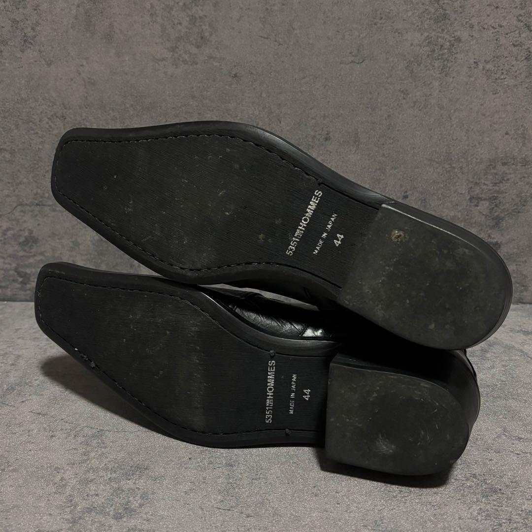 未使用級　5351プールオム　ブーツ　サイドジップ　ブラック　本革　2112