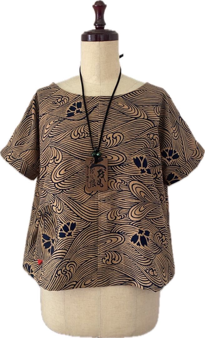 浴衣リメイク　チュニック　ワイドパンツセットアップ