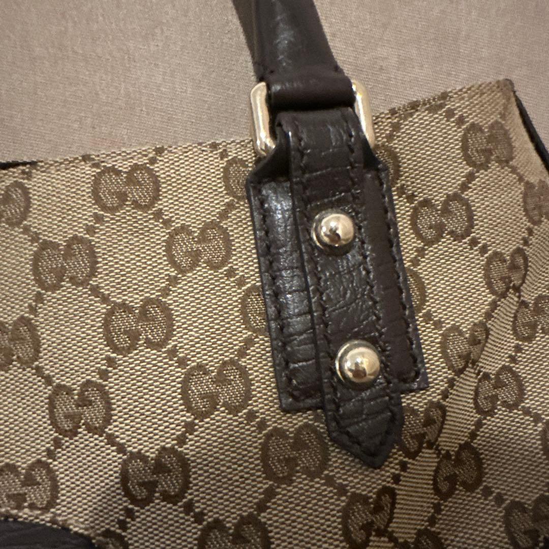 【美品】GUCCI ホースビット GGキャンバス ハンドバッグ