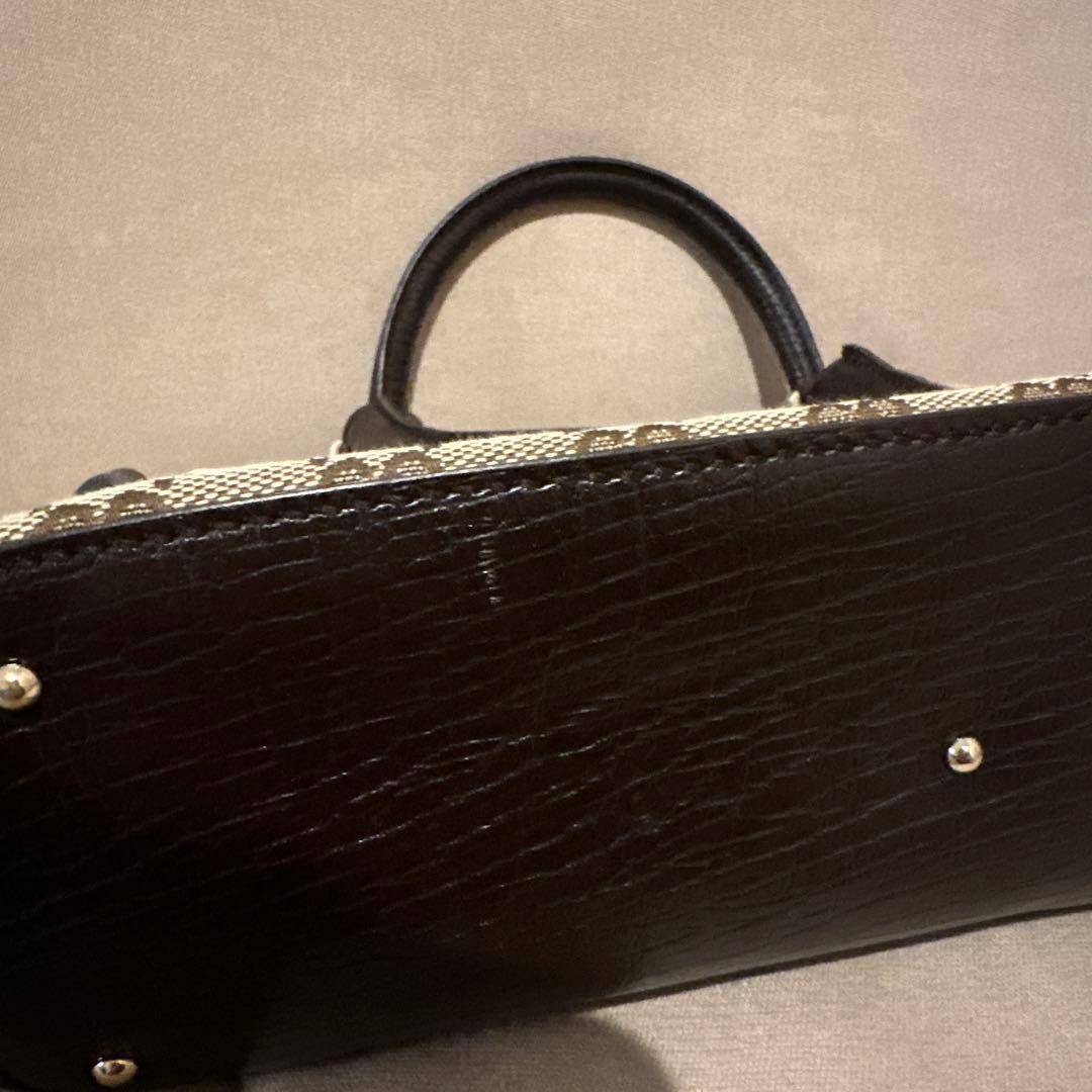 【美品】GUCCI ホースビット GGキャンバス ハンドバッグ