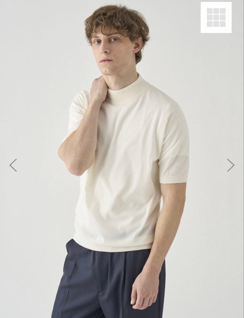 【今週末のみ特別値引】ジョンスメドレー　モックネック半袖ニットSサイズ