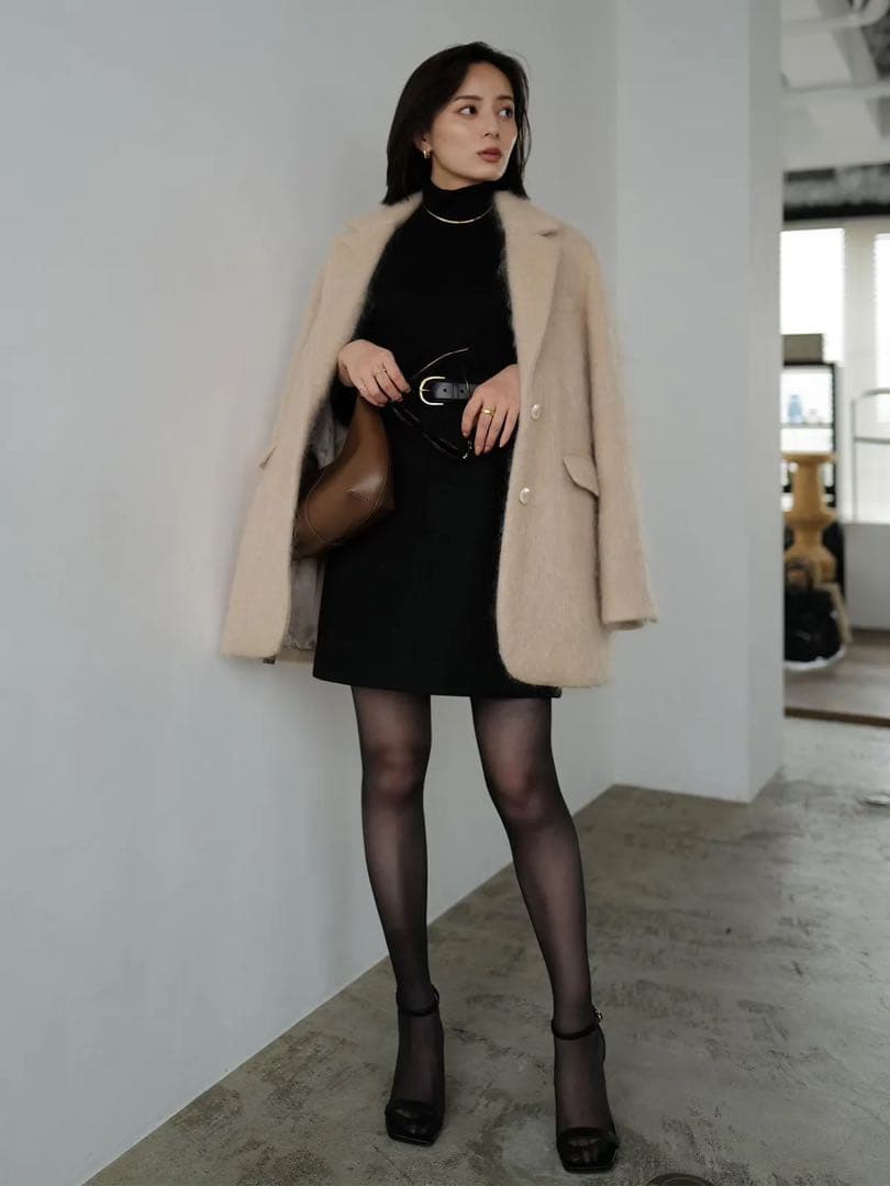 anuans モヘアシャギーテーラードジャケット