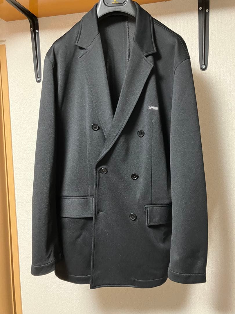 Tap water グラフペーパー　ブラック ダブルブレストジャケット