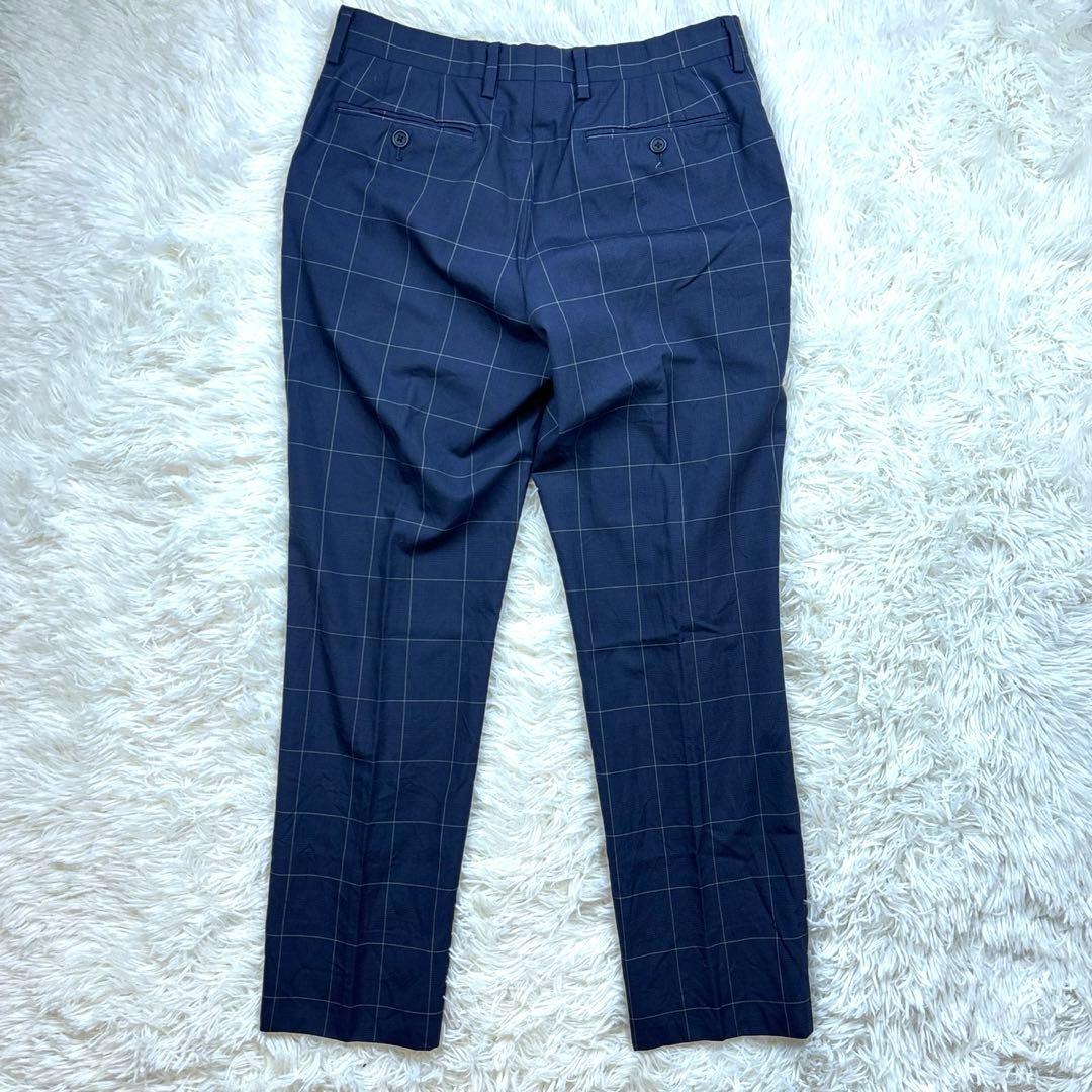 ポールスミス スーツ セットアップ super120's チェック ネイビーM