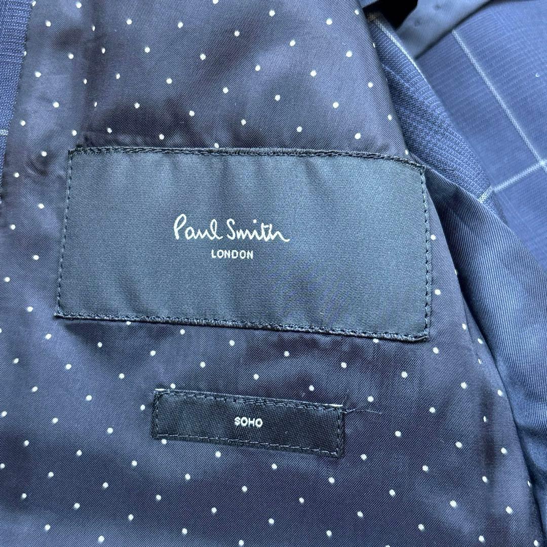 ポールスミス スーツ セットアップ super120's チェック ネイビーM