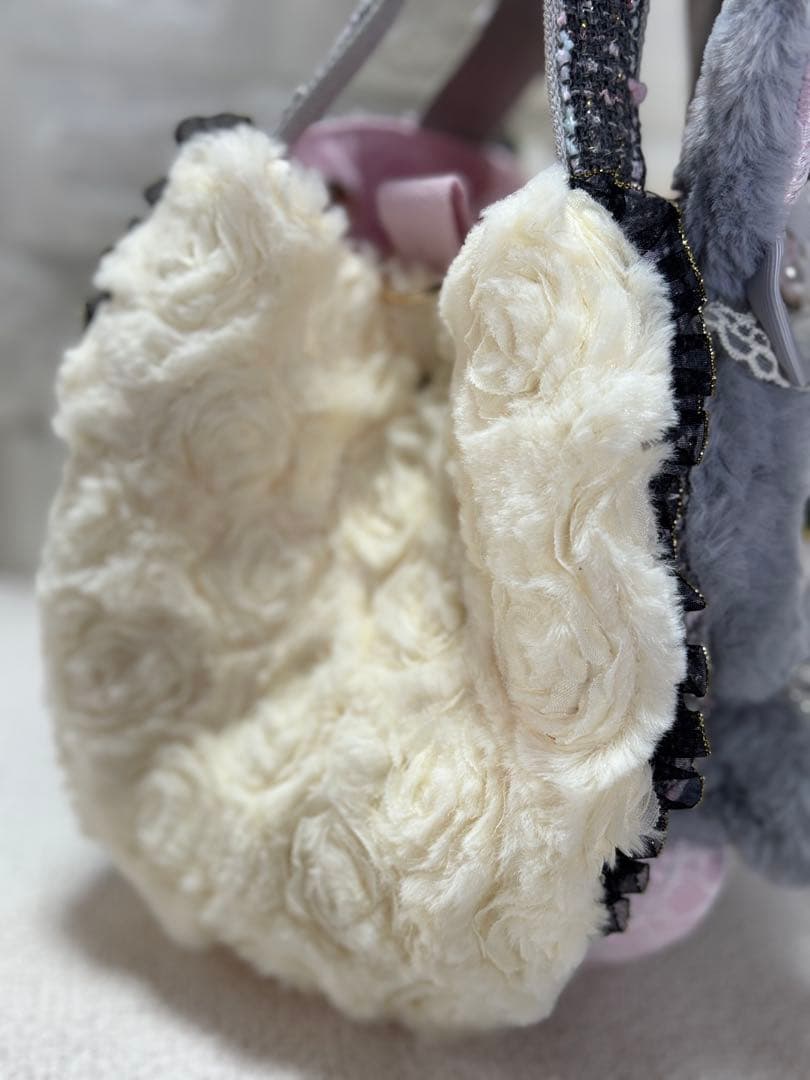 黒*こ様 コヤンイサムチョン　ハンドメイド　ファーバッグ　ギムくん　グレーうさぎ