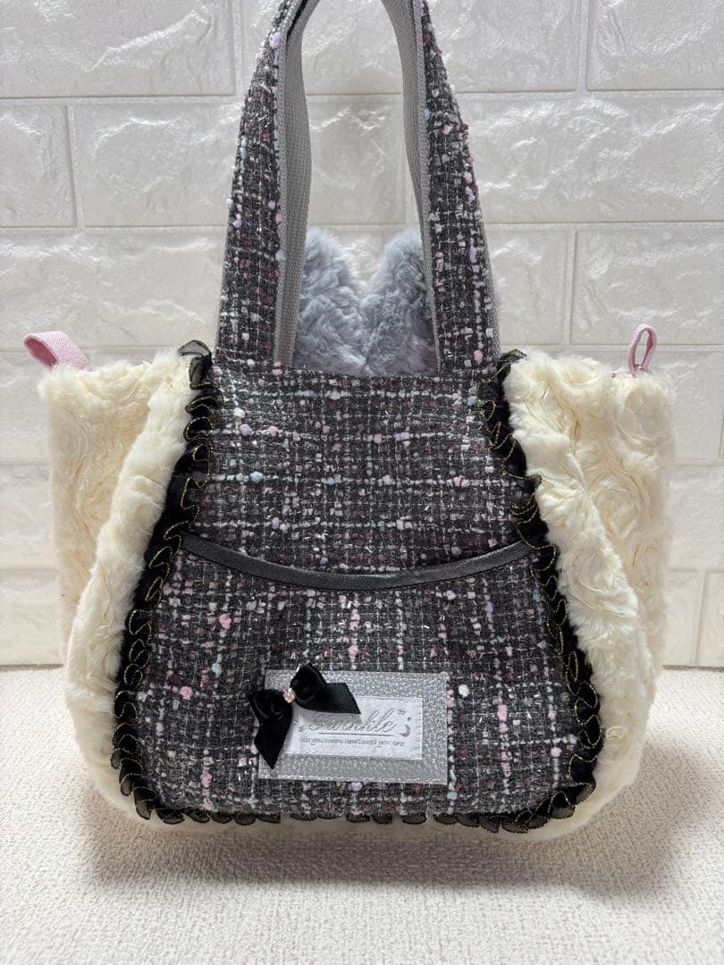 黒*こ様 コヤンイサムチョン　ハンドメイド　ファーバッグ　ギムくん　グレーうさぎ