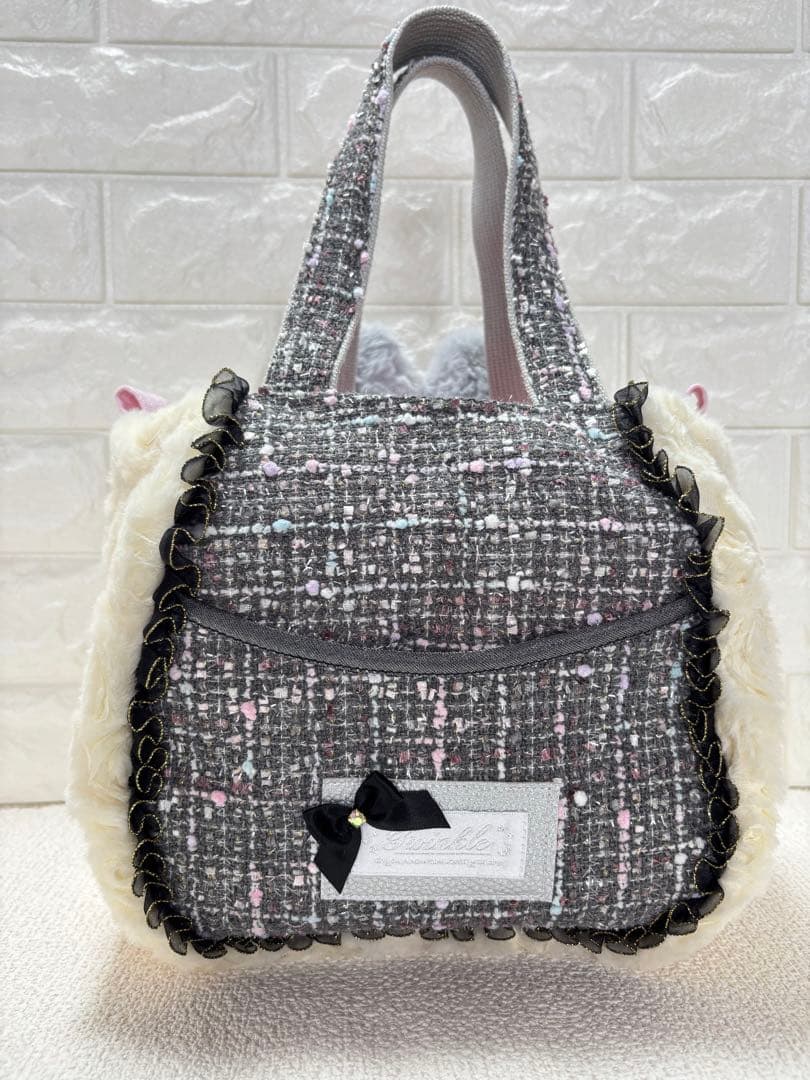 黒*こ様 コヤンイサムチョン　ハンドメイド　ファーバッグ　ギムくん　グレーうさぎ