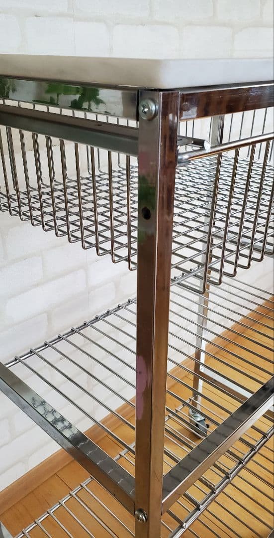 マーブルトップトローリーL 天然大理石 キッチンワゴン