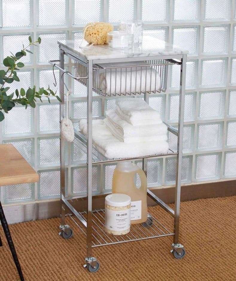 マーブルトップトローリーL 天然大理石 キッチンワゴン