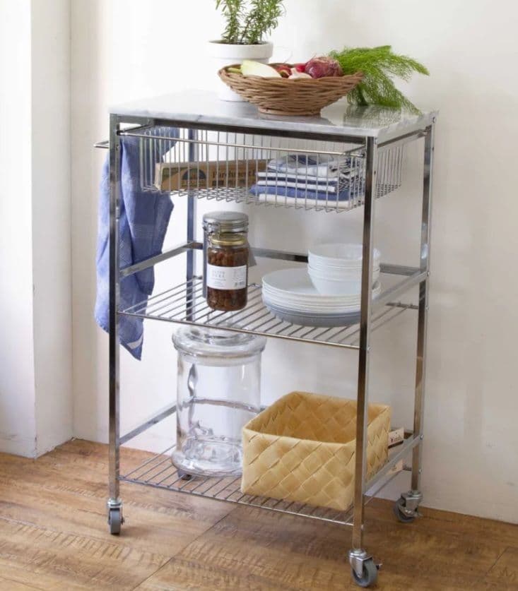 マーブルトップトローリーL 天然大理石 キッチンワゴン