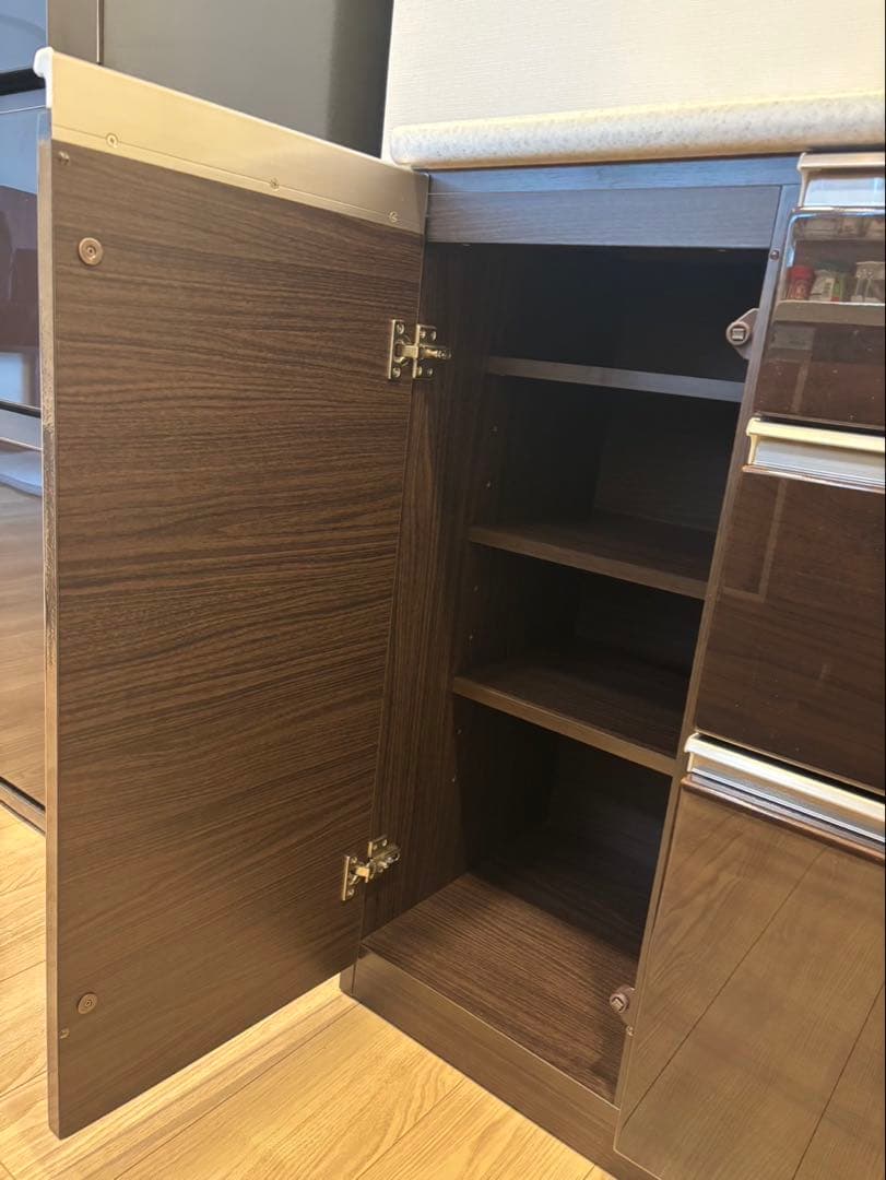 【美品】キッチンカウンター　ニトリ　アルミナ2 （120CT DBR）