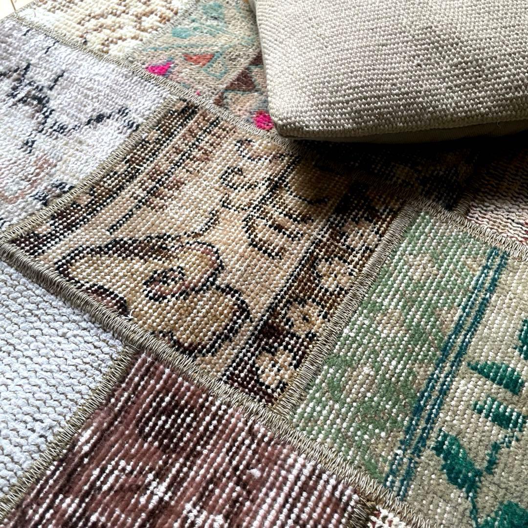 62×119 あると便利なパッチワークラグ　トルコヴィンテージラグ