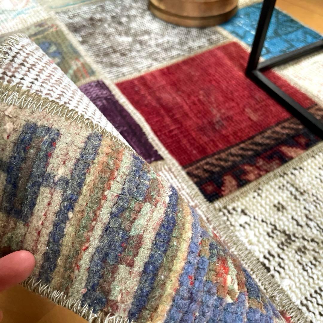 62×119 あると便利なパッチワークラグ　トルコヴィンテージラグ