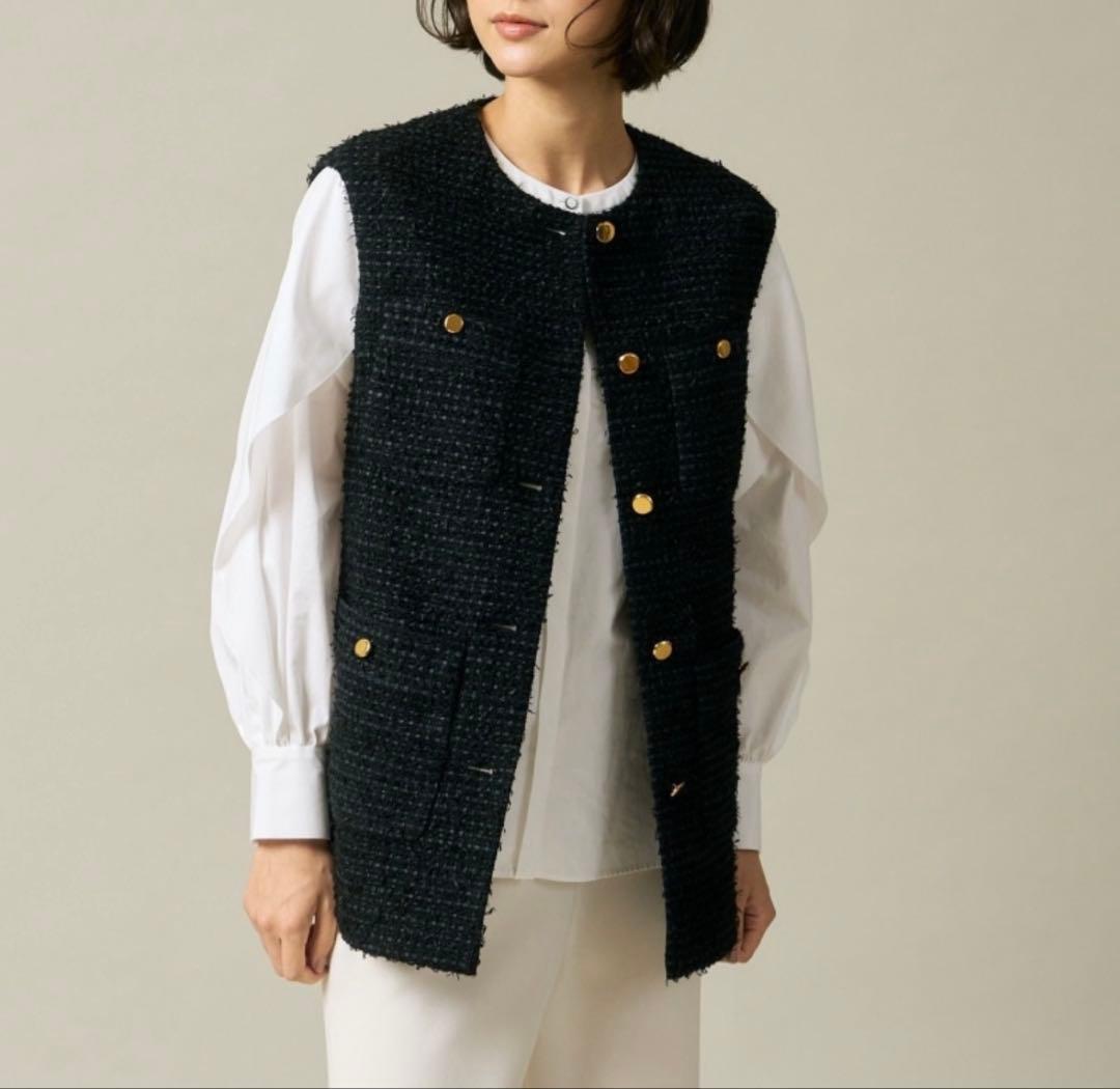 【お値下げ不可】カラミウールツイードポケットジレ ANAYI アナイ