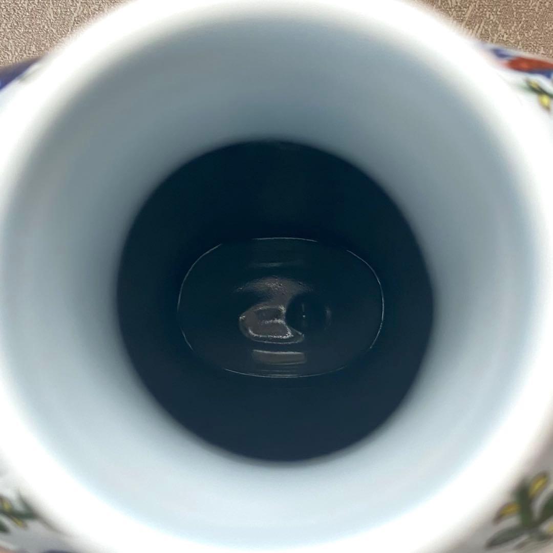 源右衛門窯　染錦万暦双龍絵　扁壺