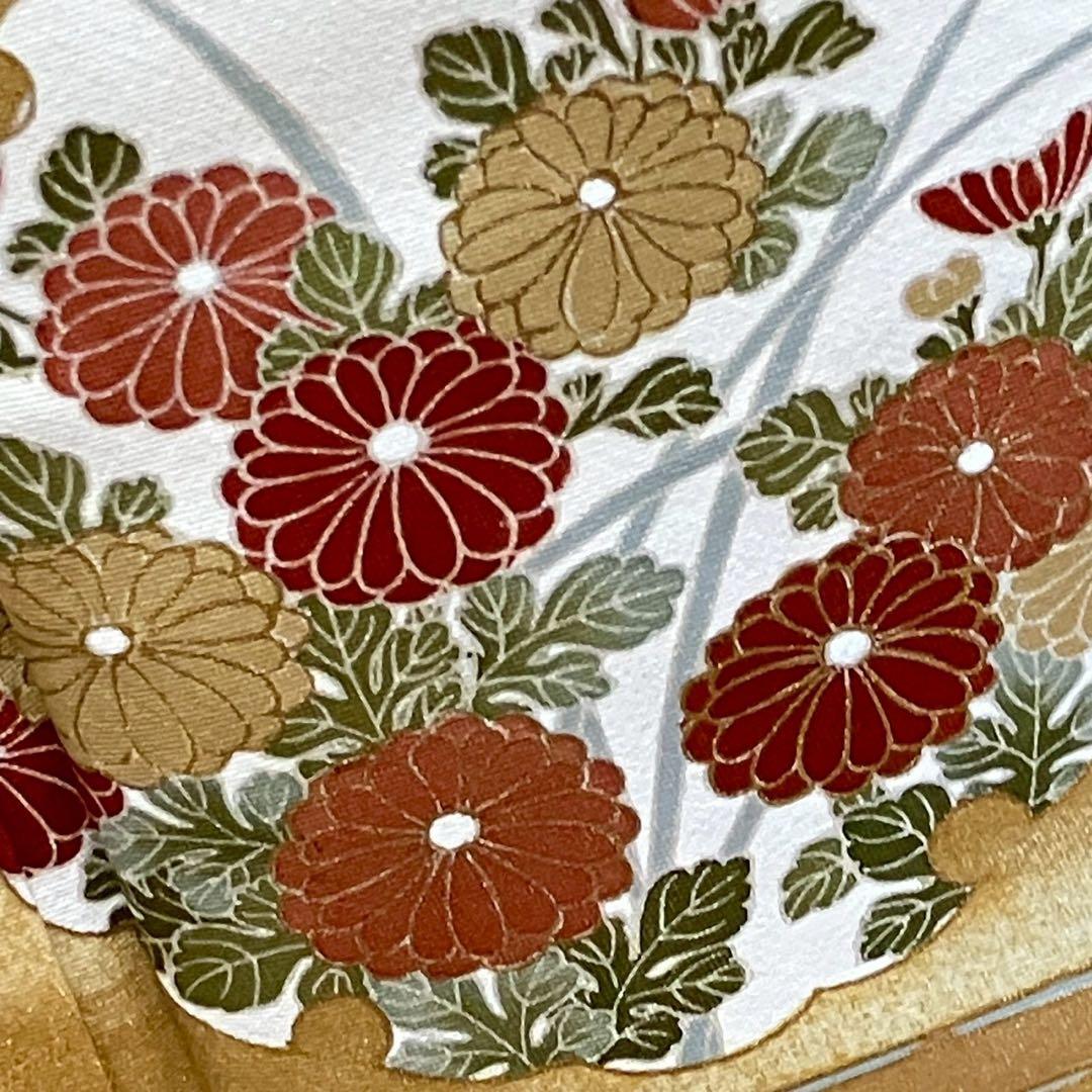 ［4429］色留袖 雪輪花文様 金彩 三つ紋 渡辺星 正絹 着物 袷