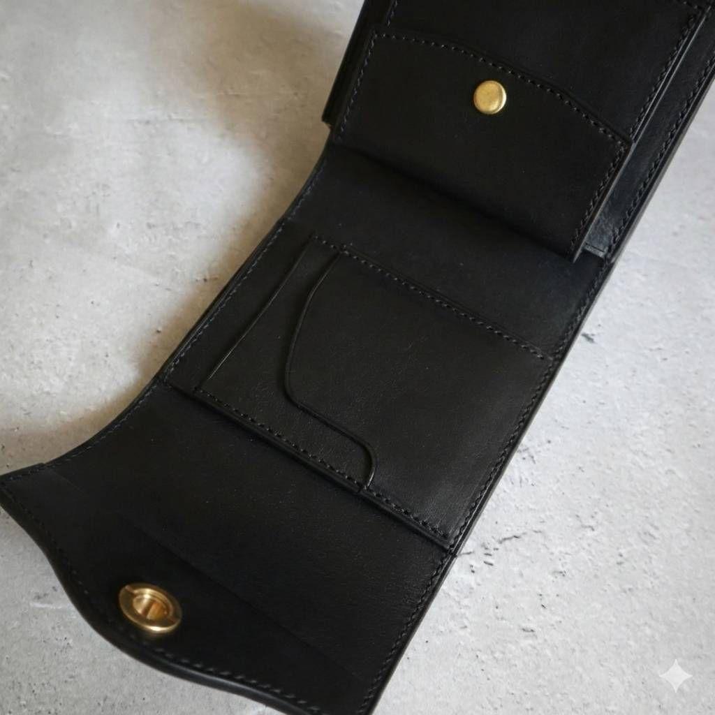 【受注制作】オコシ金具の三つ折り財布　Rondine イタリアンレザー