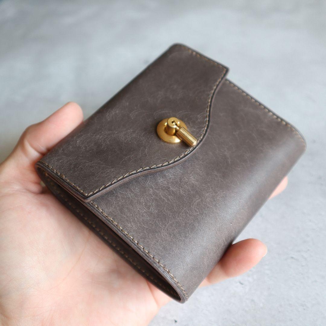 【受注制作】オコシ金具の三つ折り財布　Rondine イタリアンレザー