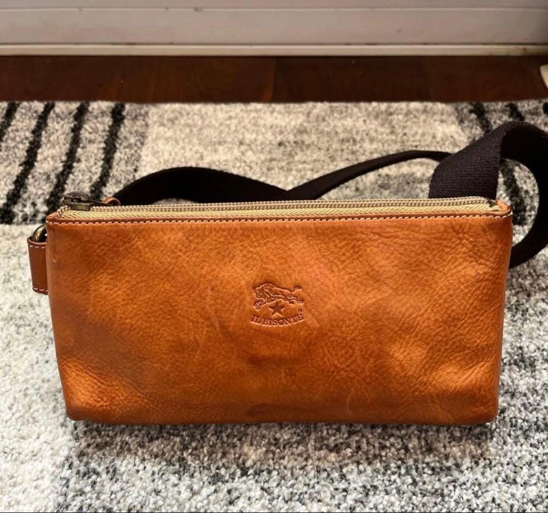 押*切様 イルビゾンテ ショルダーバッグ クロスボディバッグ　ヌメ　刻印