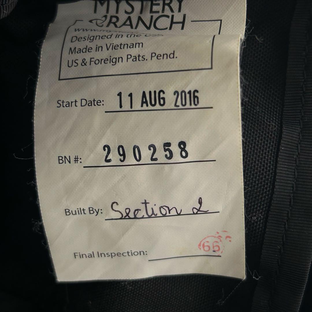 希少 美品 MYSTERY RANCH INVADER Black 廃盤