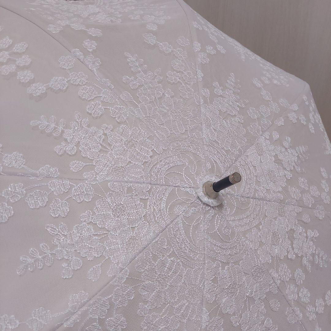 一度使用☆ホワイト刺繍日傘　近沢レース